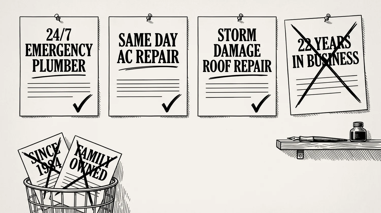 Google Ads copy examples for home services (real accounts)