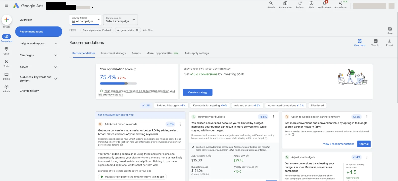 Optimisation score is Google grading its own homework. Read every recommendation before applying it.
