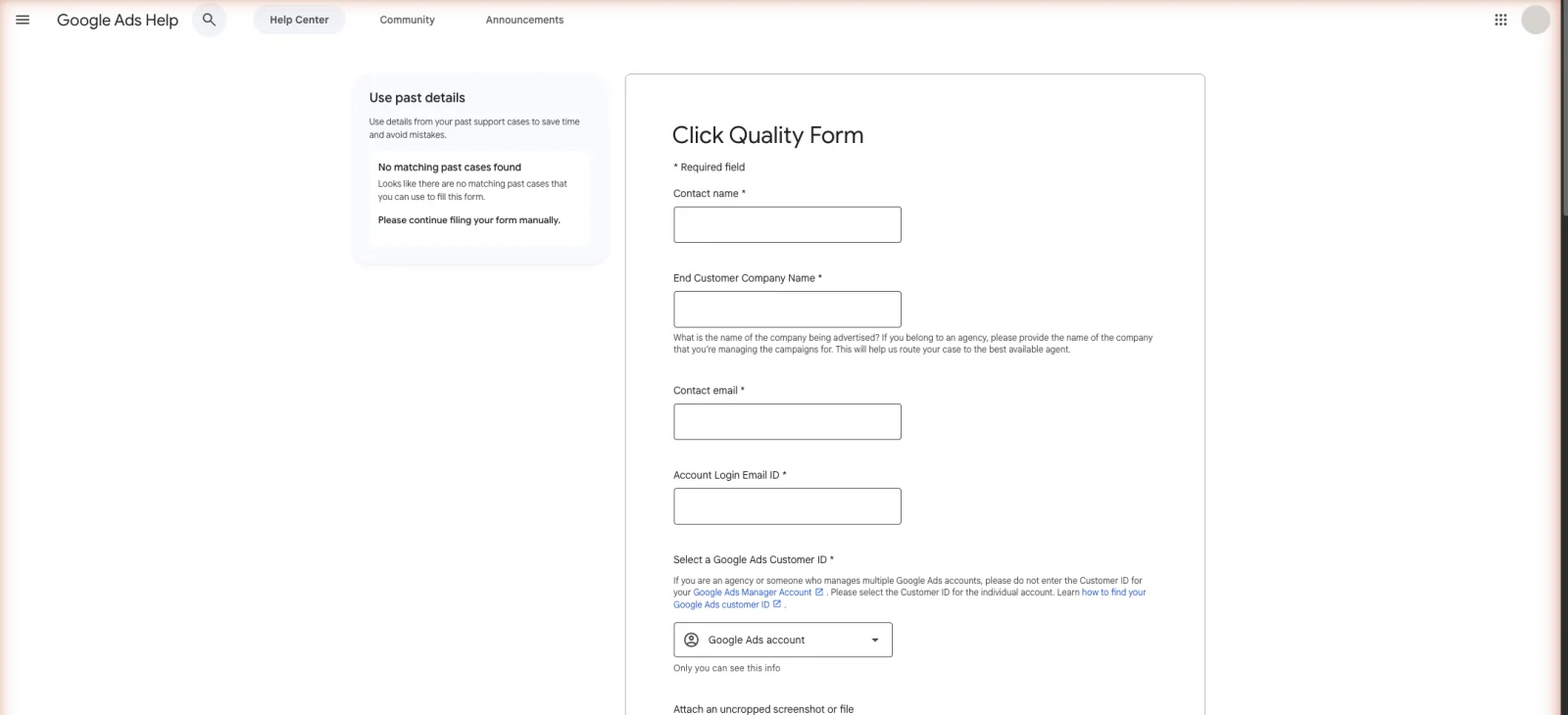 Google filters most invalid clicks before you are billed. If you still think something is wrong, this is the form that reports it.